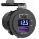 USB & VOLTMETER ROUND FLUSH MOUNT WITH SWITCH {6~29.9v}.. USB & VOLTMETER ROUND FLUSH MOUNT WITH SWITCH {6~29.9v}..