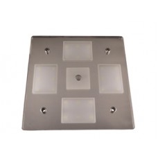 LARGE SQUARE 12~24v EURO LED DIMMABLE WITH NIGHT LIGHT, NICKEL MIRROR...