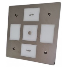 LARGE SQUARE 12~24v EURO LED DIMMABLE WITH NIGHT LIGHT, NICKEL MIRROR... LARGE SQUARE 12~24v EURO LED DIMMABLE WITH NIGHT LIGHT, NICKEL MIRROR...