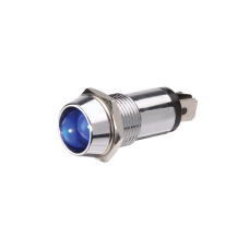 CHROME LED 12V PILOT LAMP BLUE (14mm)...