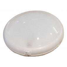 INTERIOR WHITE 12~24V ROUND OYSTER LAMP, WHITE LED'S & SWITCH